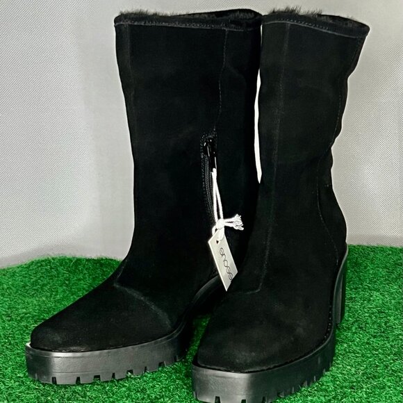 Andre Assous Milana Women's Boots Fur Trim/fold down Water Resistant Suede 6 NEW - Picture 3 of 16